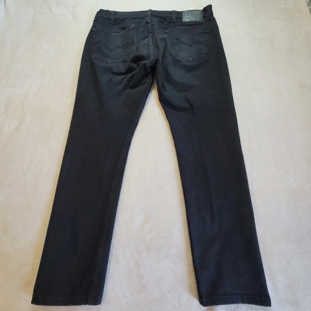 Levi's 512 Slim Taper Jeans Mens 38x30 Black Denim Waterless Tapered Leg Casual